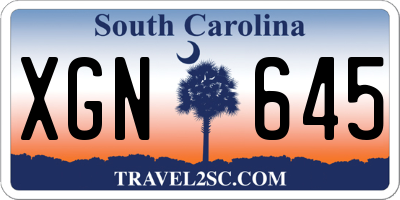 SC license plate XGN645