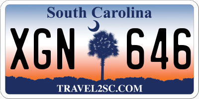 SC license plate XGN646