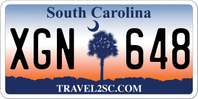 SC license plate XGN648