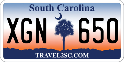 SC license plate XGN650