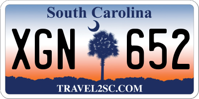 SC license plate XGN652