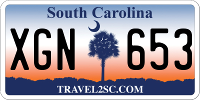 SC license plate XGN653