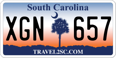 SC license plate XGN657