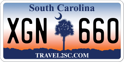 SC license plate XGN660
