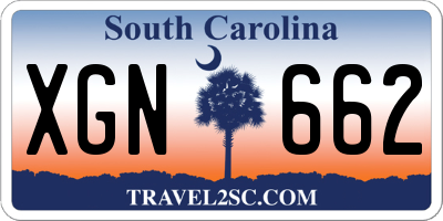 SC license plate XGN662
