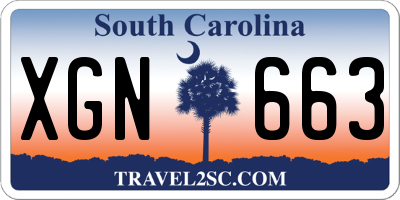 SC license plate XGN663