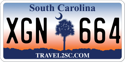 SC license plate XGN664