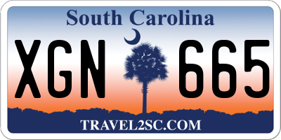 SC license plate XGN665