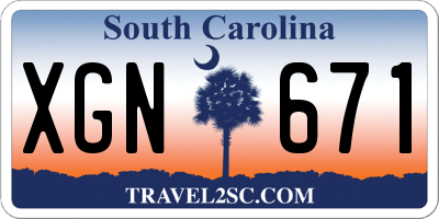 SC license plate XGN671