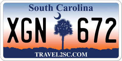 SC license plate XGN672