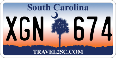 SC license plate XGN674