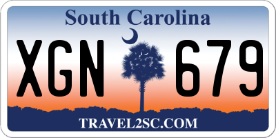 SC license plate XGN679
