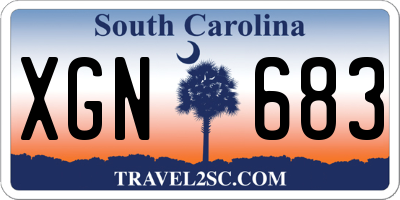 SC license plate XGN683