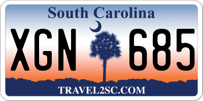 SC license plate XGN685