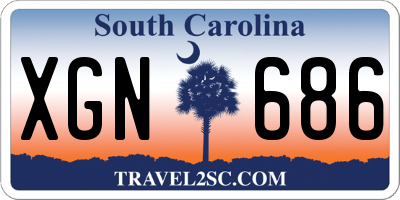 SC license plate XGN686