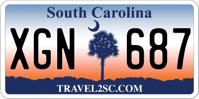 SC license plate XGN687