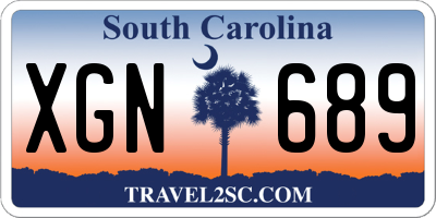 SC license plate XGN689