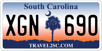 SC license plate XGN690