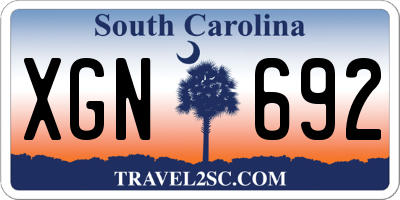 SC license plate XGN692