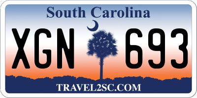 SC license plate XGN693