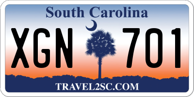 SC license plate XGN701