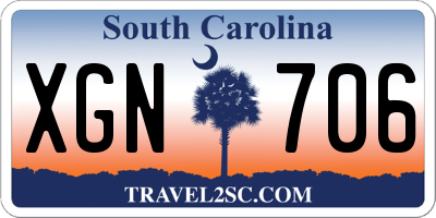 SC license plate XGN706