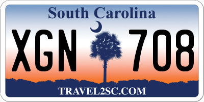 SC license plate XGN708