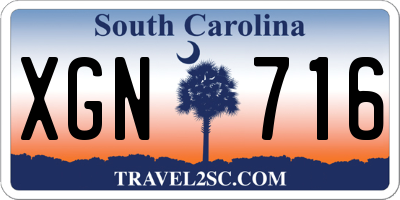 SC license plate XGN716
