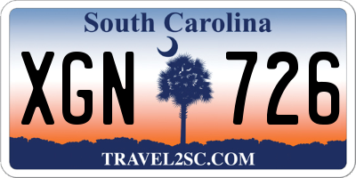 SC license plate XGN726