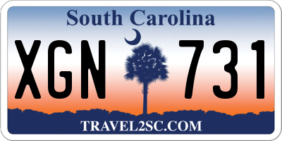 SC license plate XGN731