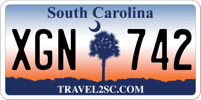 SC license plate XGN742