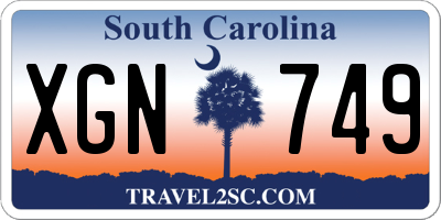 SC license plate XGN749
