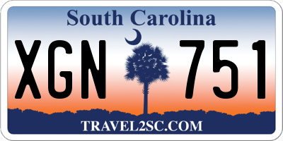 SC license plate XGN751