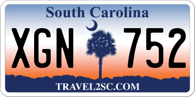 SC license plate XGN752