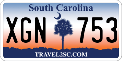 SC license plate XGN753