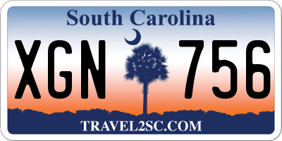SC license plate XGN756