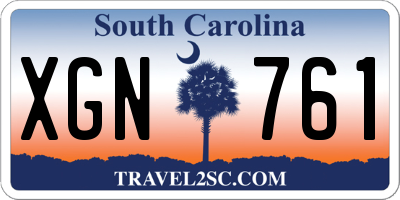SC license plate XGN761