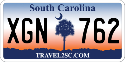 SC license plate XGN762