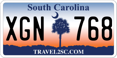 SC license plate XGN768