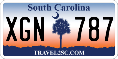 SC license plate XGN787