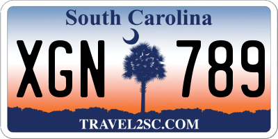 SC license plate XGN789