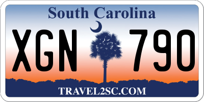 SC license plate XGN790