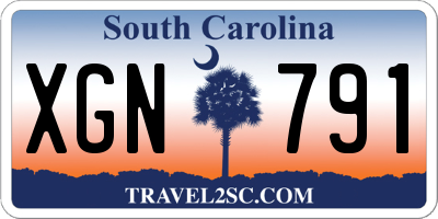 SC license plate XGN791