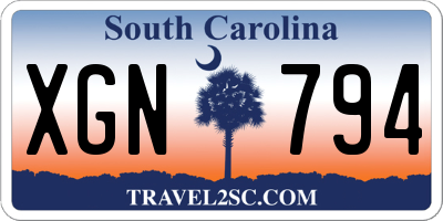 SC license plate XGN794