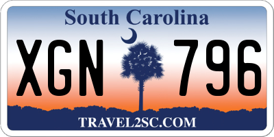 SC license plate XGN796