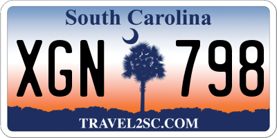 SC license plate XGN798