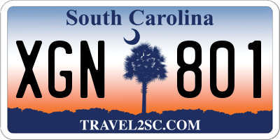 SC license plate XGN801