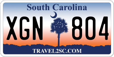 SC license plate XGN804