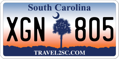 SC license plate XGN805