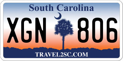 SC license plate XGN806